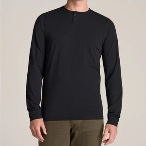 Classic Black Long Sleeve Henley for Men
